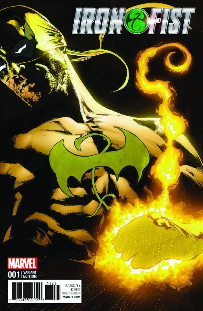 The titular hero poses on a variant cover of Iron Fist No. 1