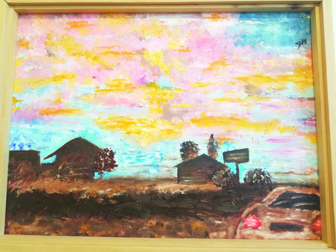 Julia Harrington’s painting “Sunset Road” was part of the 2017 student art exhibit at Center for Arts and History in Lewiston.