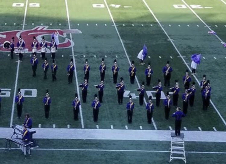 The LHS marching band performs at the WSU Marching Band Championship on Oct. 27. Photo by Abby Bower