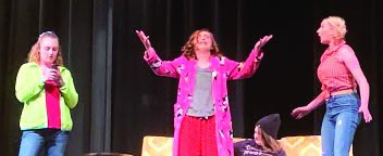 Caroline Gibbs’ character has a meltdown on stage. 