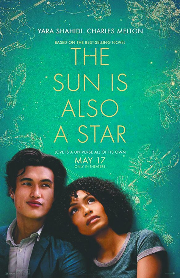 Natasha, left, leans on Daniel, right, in the official poster for The Sun is Also a Star.