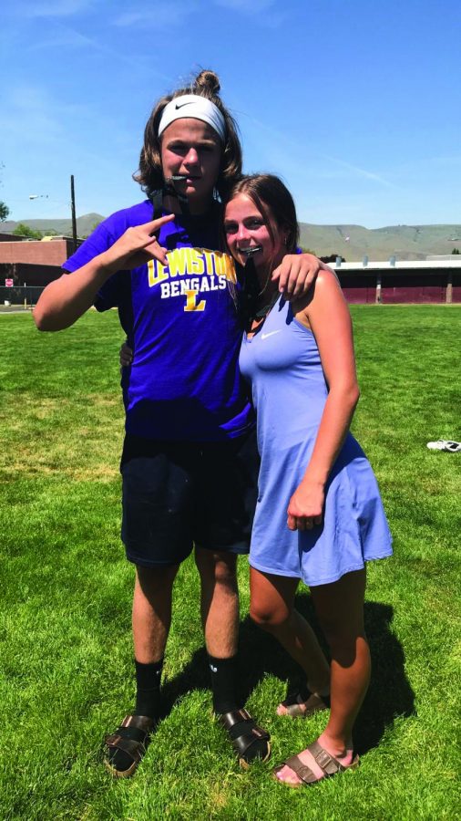 Henry and Audrey Parkey show off their medals as they head to state. 