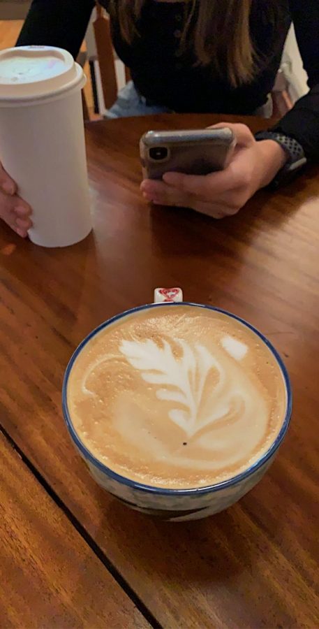 Vanilla latte from the Blue Lantern Cafe. Photo by Sophie Hunter.