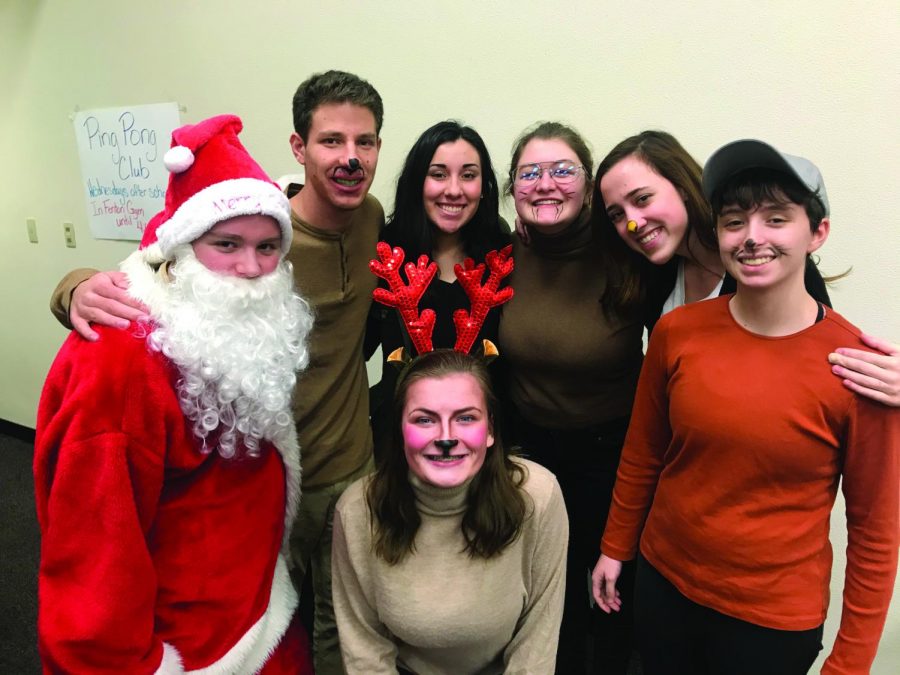 The cast of A Holiday for Wanda smiles happily after their performance at Juvenile Corrections Center in Lewiston. Photo by Ellie Hafer.