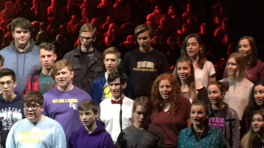 LHS Gold Voices choir rehearses for the University of Idaho Christmas concert. Photo courtesy of Mindy Pals.