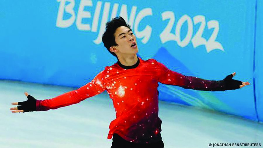 Nathan Chen enjoys the crowd and the 2022 Winter Olympics. Photo courtesy of USA Today. 