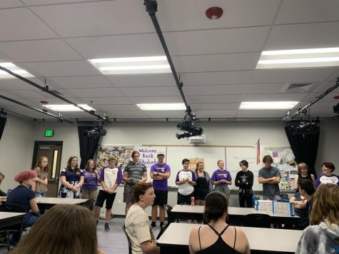 Drama club students discuss the year during a meeting on after school on Tuesday, August 30