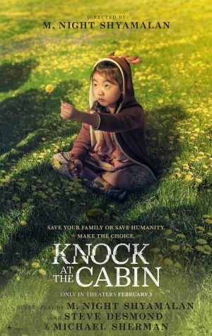 Knock at the Cabin poster. Photo courtesy of Fandango.com.