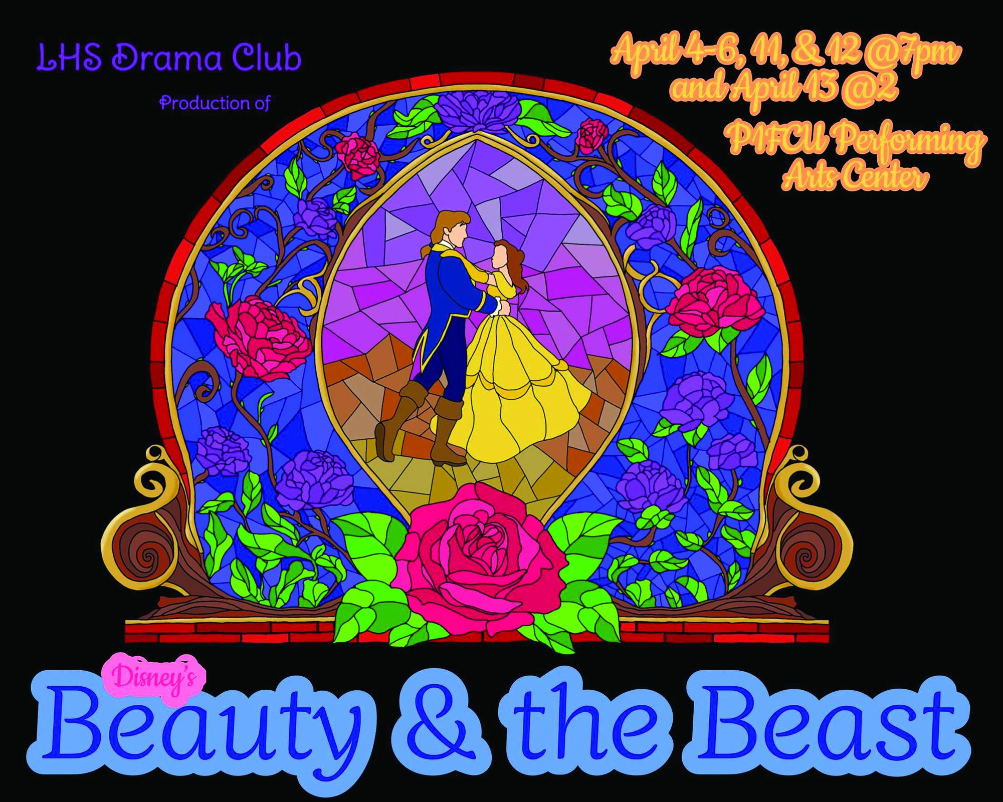 Poster for Beauty and the Beast. Illustration by Jessie Riggs.