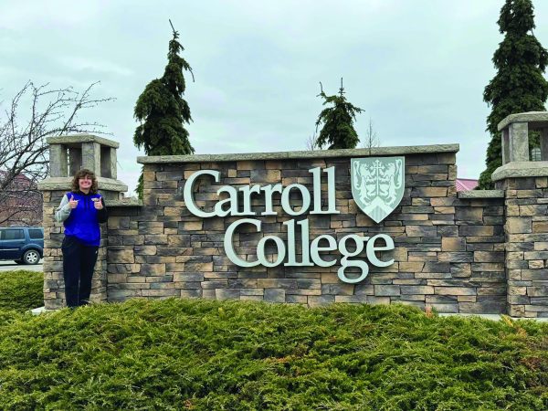 Allison Olsen visits Carroll College. Photo courtesy of Olsen.