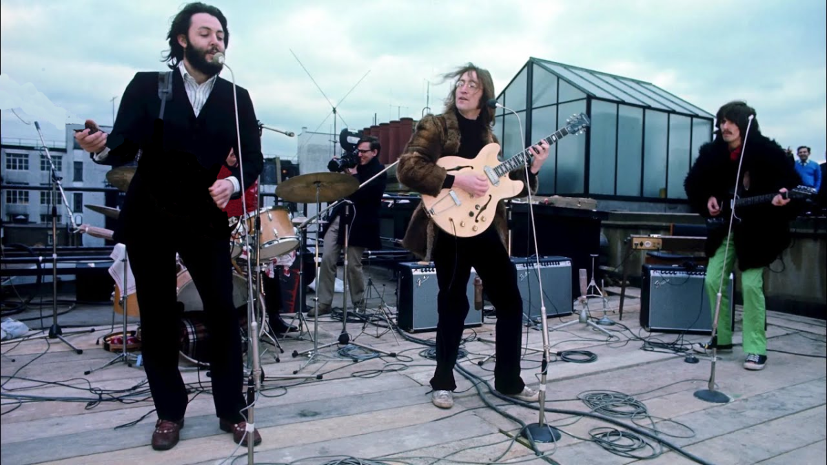 Rooftop Concert photo negative, image illustrated by Jerrick Edwardsen