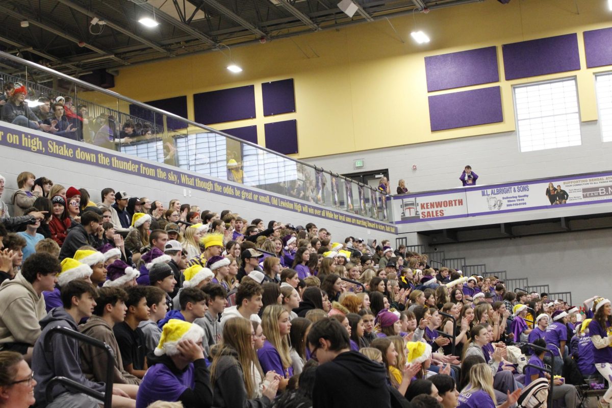 LHS student bleachers at GOLDEN THRONE Assembly 2024
Freshman and Sophomores 12/13/2024